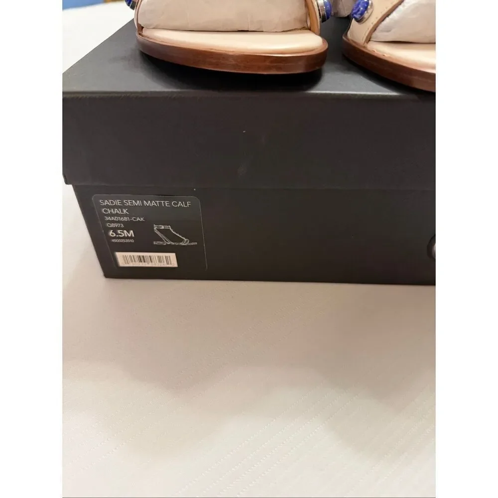 COACH Sadie New Semi Matte Flat Sandals Women’s Size 6.5 6 1/2 B Medium Chalk